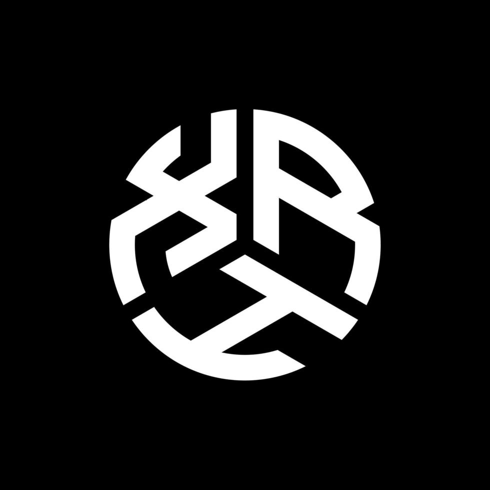 création de logo de lettre xrh sur fond noir. concept de logo de lettre initiales créatives xrh. conception de lettre xrh. vecteur