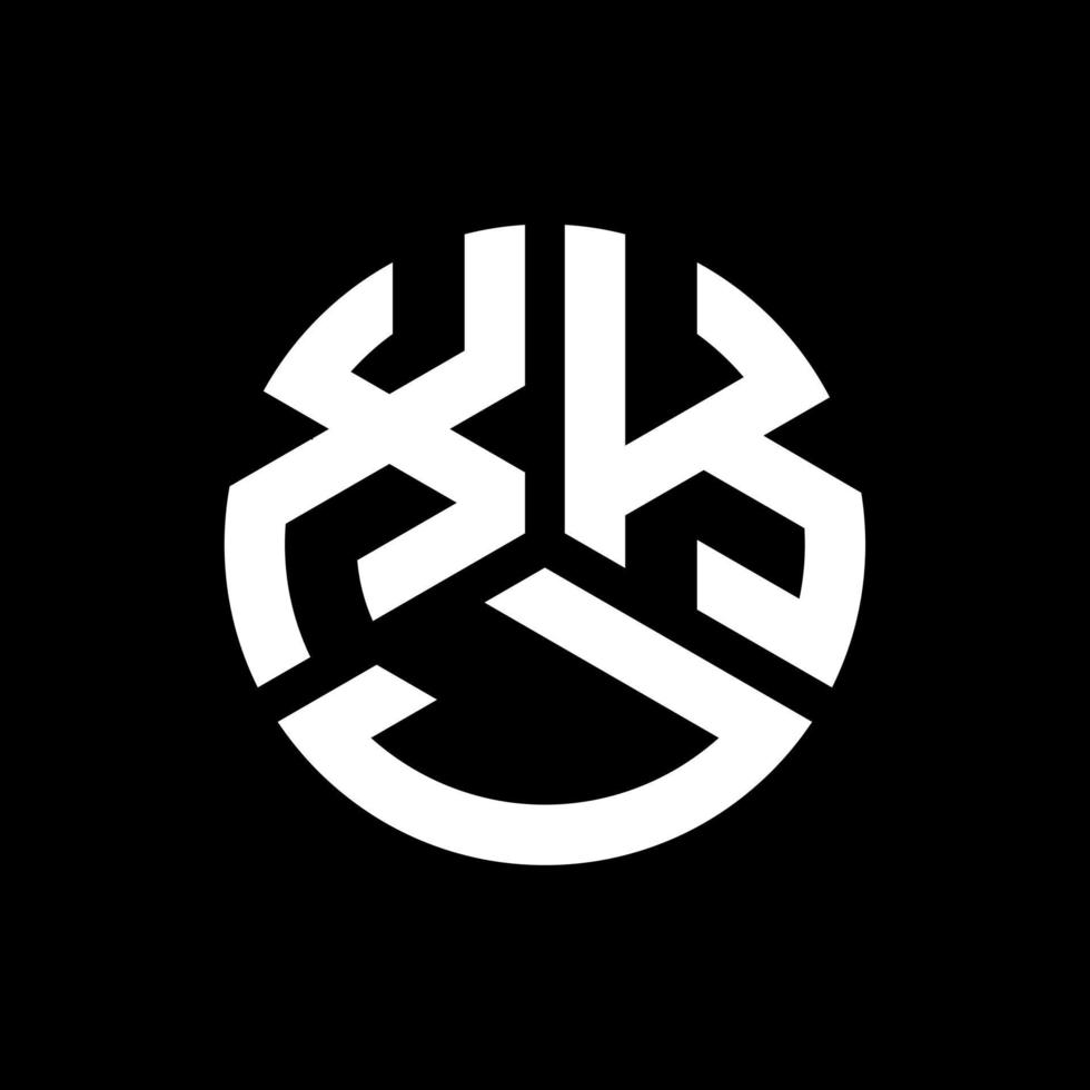 création de logo de lettre xkj sur fond noir. concept de logo de lettre initiales créatives xkj. conception de lettre xkj. vecteur