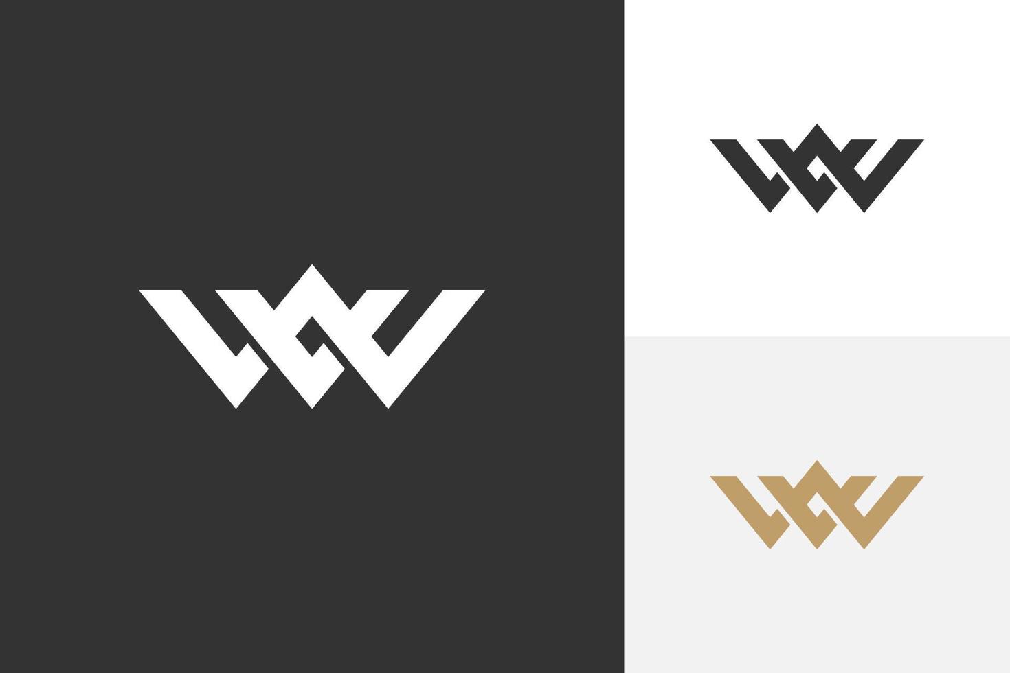 lettre v et w monogramme lettermark logo vecteur