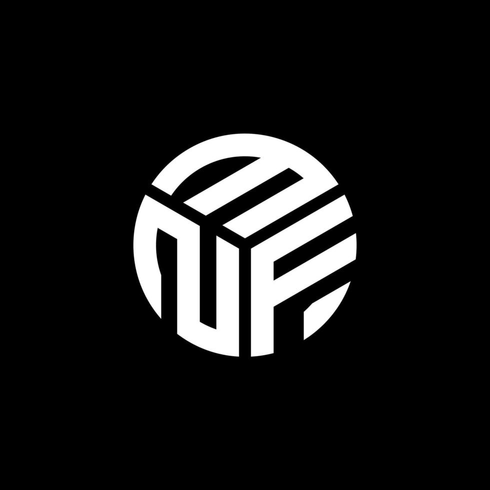 création de logo de lettre mnf sur fond noir. concept de logo de lettre initiales créatives mnf. conception de lettre mnf. vecteur