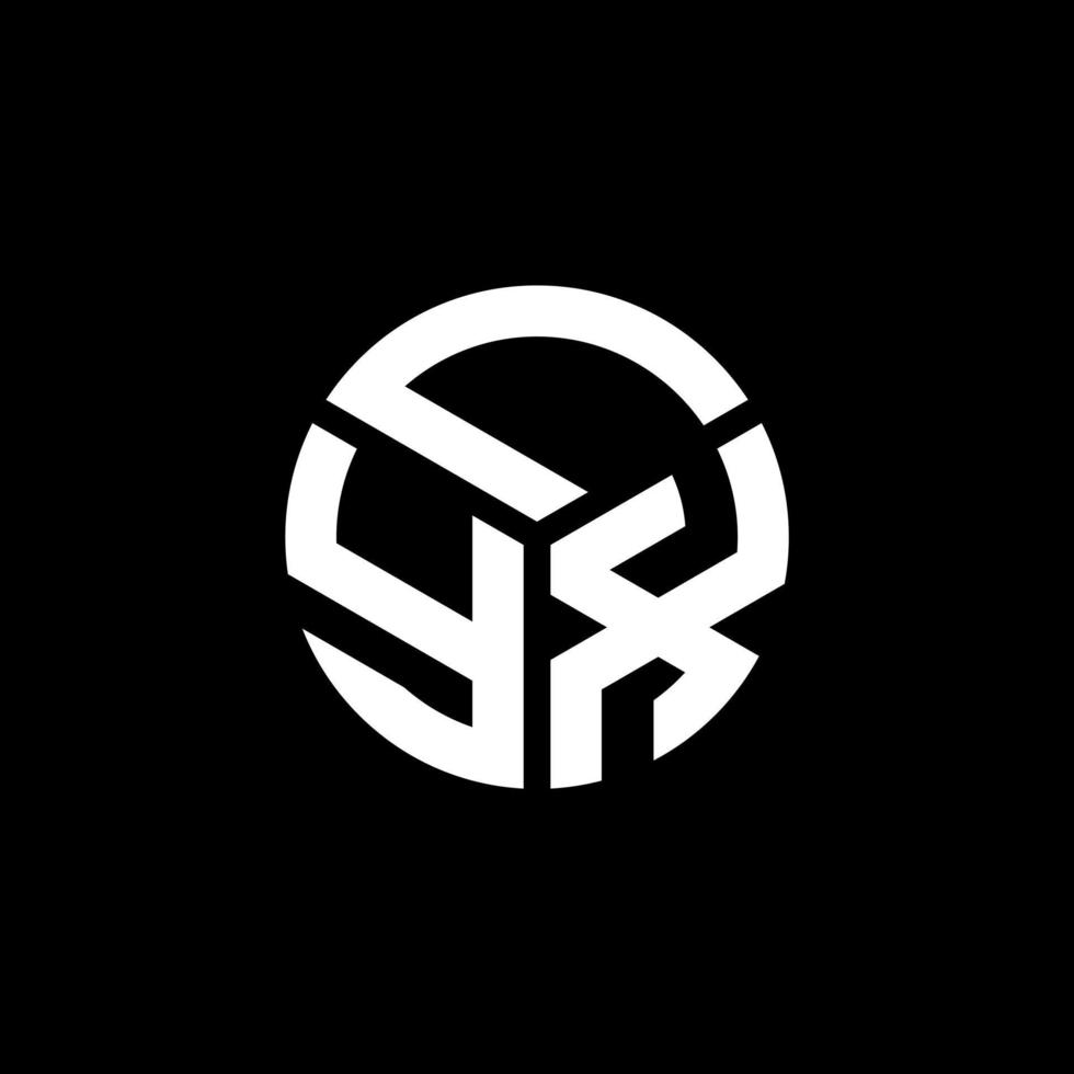 création de logo de lettre lyx sur fond noir. concept de logo de lettre initiales créatives lyx. conception de lettre lyx. vecteur