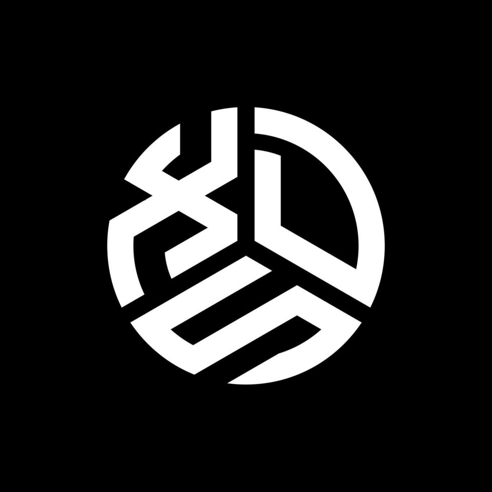 création de logo de lettre xds sur fond noir. concept de logo de lettre initiales créatives xds. conception de lettre xds. vecteur