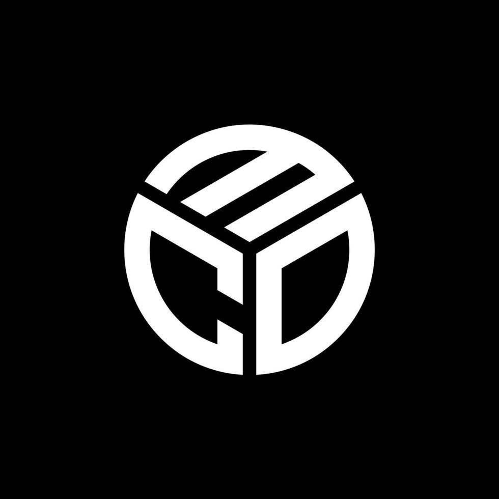 création de logo de lettre mco sur fond noir. concept de logo de lettre initiales créatives mco. conception de lettre mco. vecteur
