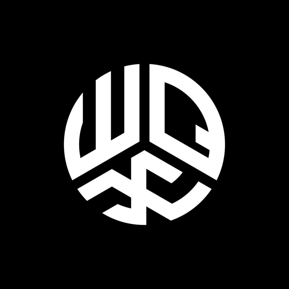 création de logo de lettre wqx sur fond noir. concept de logo de lettre initiales créatives wqx. conception de lettre wqx. vecteur