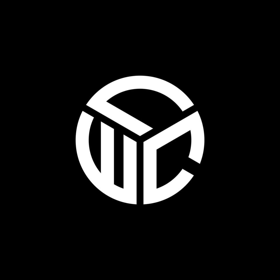 création de logo de lettre lwc sur fond noir. concept de logo de lettre initiales créatives lwc. conception de lettre lwc. vecteur