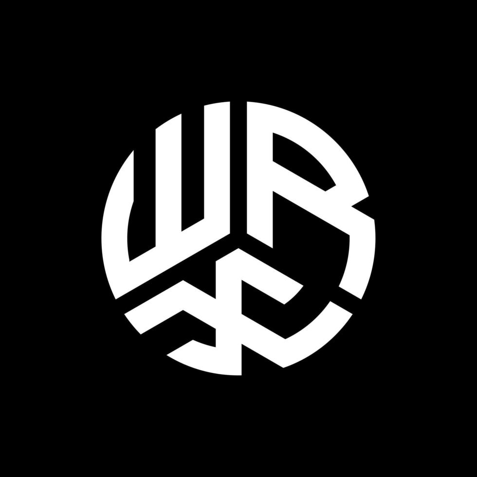 création de logo de lettre wrx sur fond noir. concept de logo de lettre initiales créatives wrx. conception de lettre wrx. vecteur