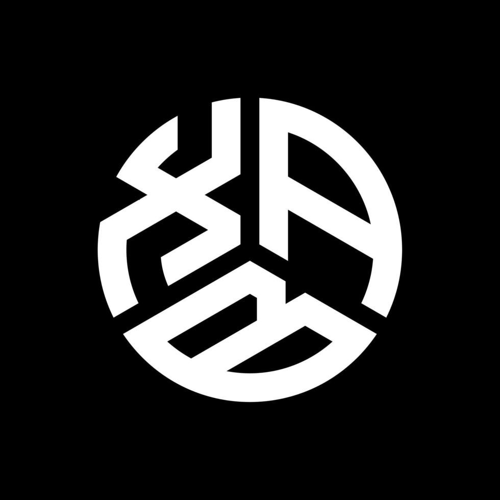 création de logo de lettre xab sur fond noir. concept de logo de lettre initiales créatives xab. conception de lettre xab. vecteur