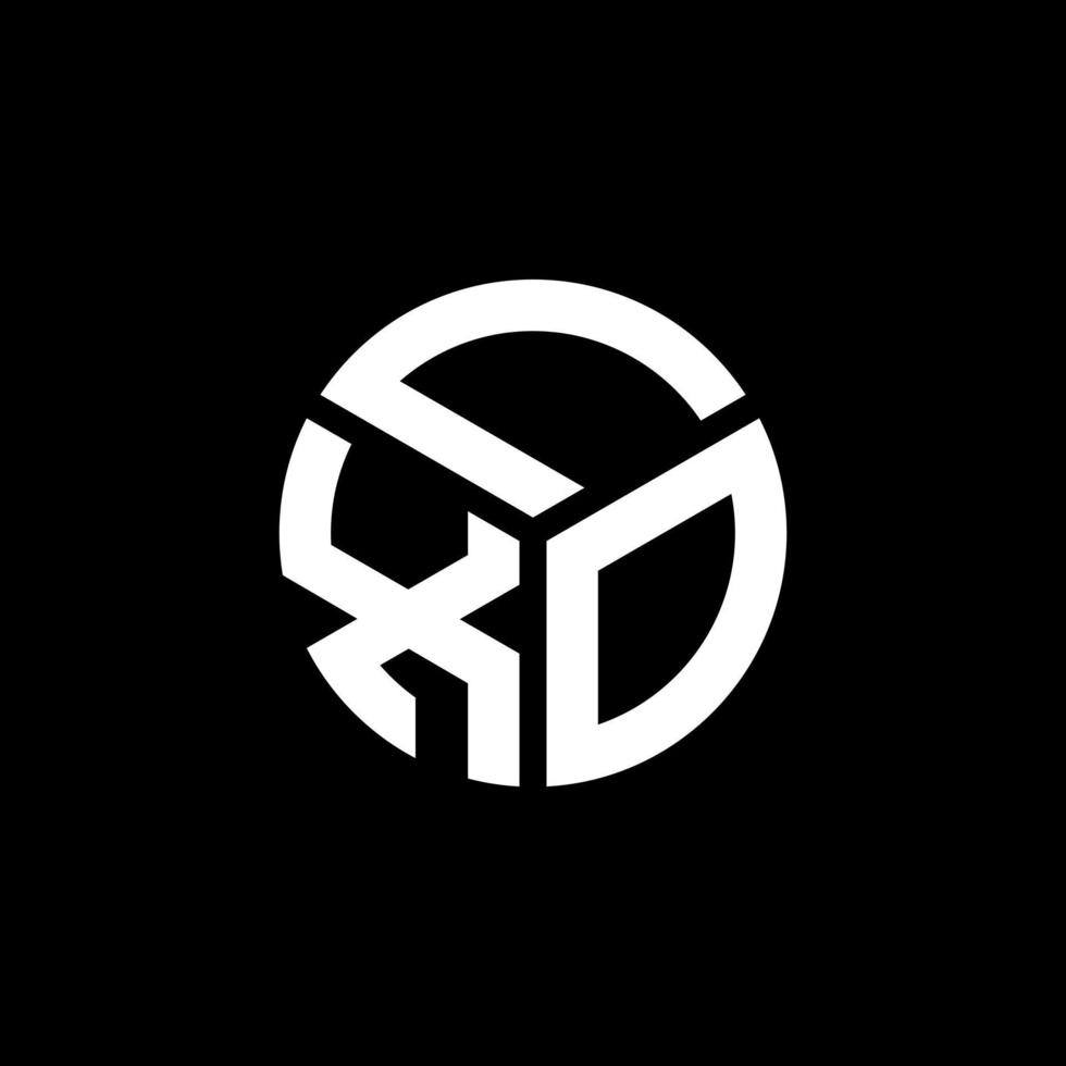 création de logo de lettre lxo sur fond noir. concept de logo de lettre initiales créatives lxo. conception de lettre lxo. vecteur