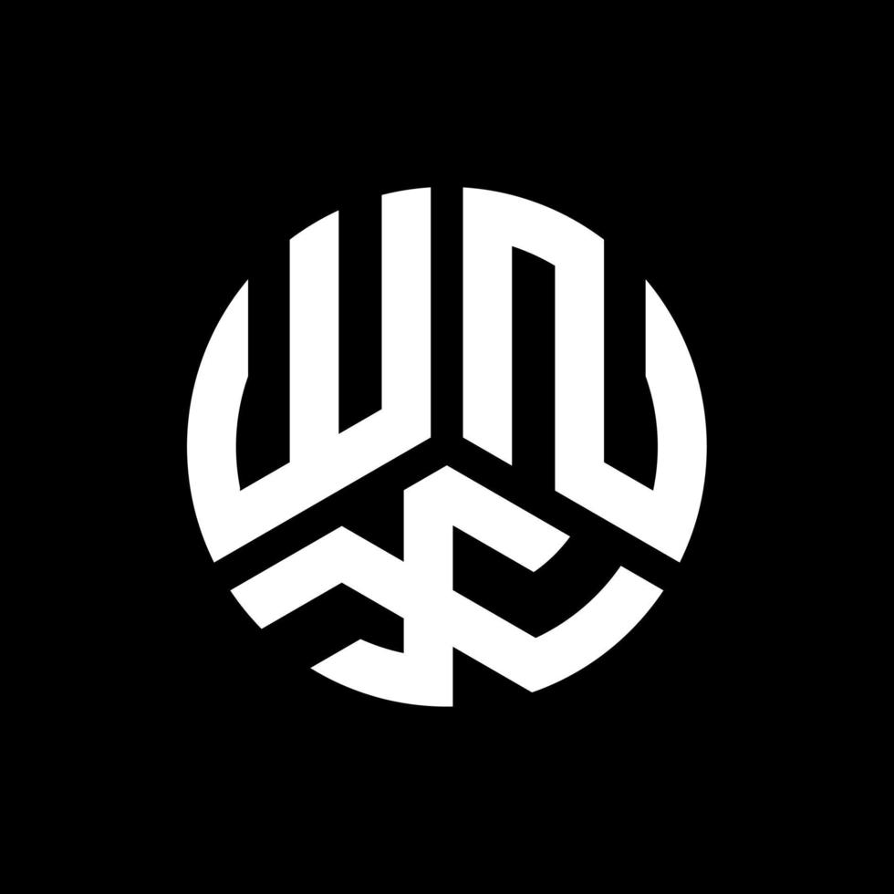 création de logo de lettre wnx sur fond noir. concept de logo de lettre initiales créatives wnx. conception de lettre wnx. vecteur