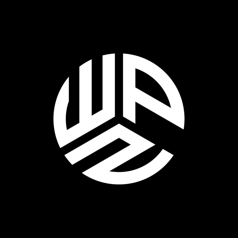 création de logo de lettre wpz sur fond noir. concept de logo de lettre initiales créatives wpz. conception de lettre wpz. vecteur