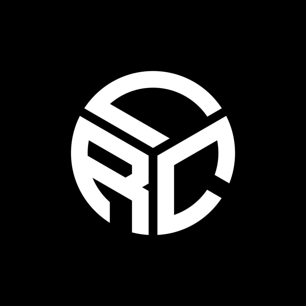 création de logo de lettre lrc sur fond noir. concept de logo de lettre initiales créatives lrc. conception de lettre lrc. vecteur