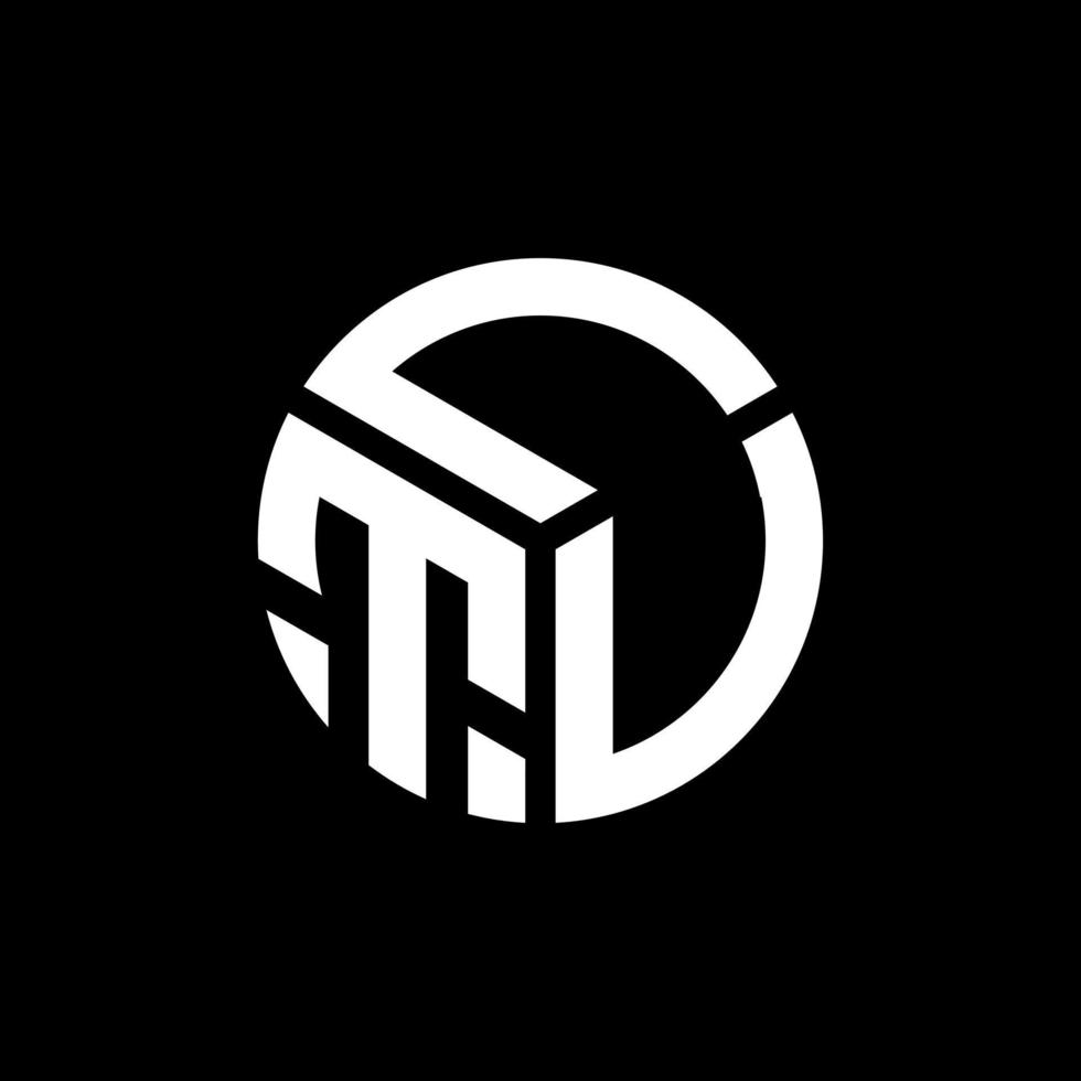création de logo de lettre ltu sur fond noir. concept de logo de lettre initiales créatives ltu. conception de lettre ltu. vecteur