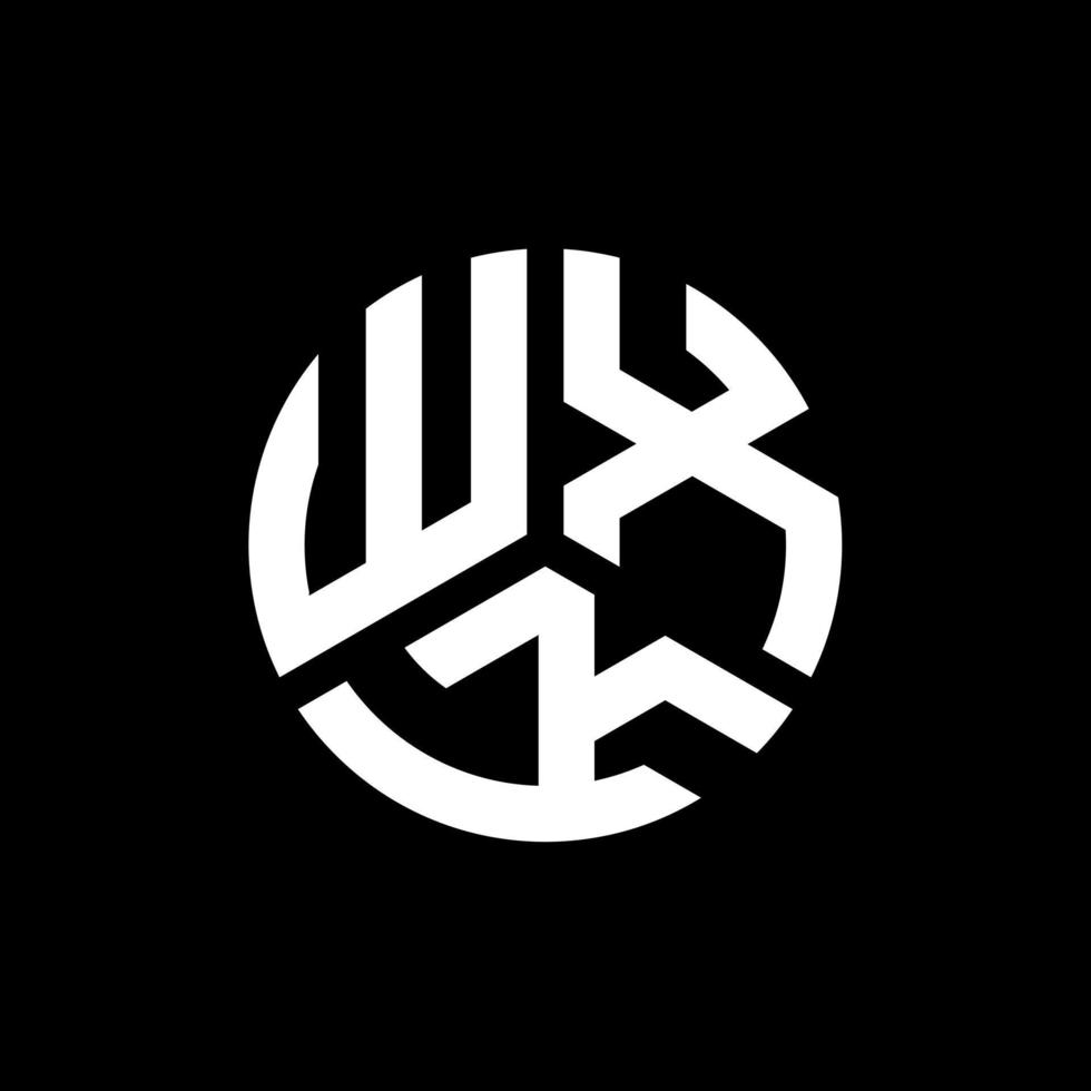 création de logo de lettre wxk sur fond noir. concept de logo de lettre initiales créatives wxk. conception de lettre wxk. vecteur