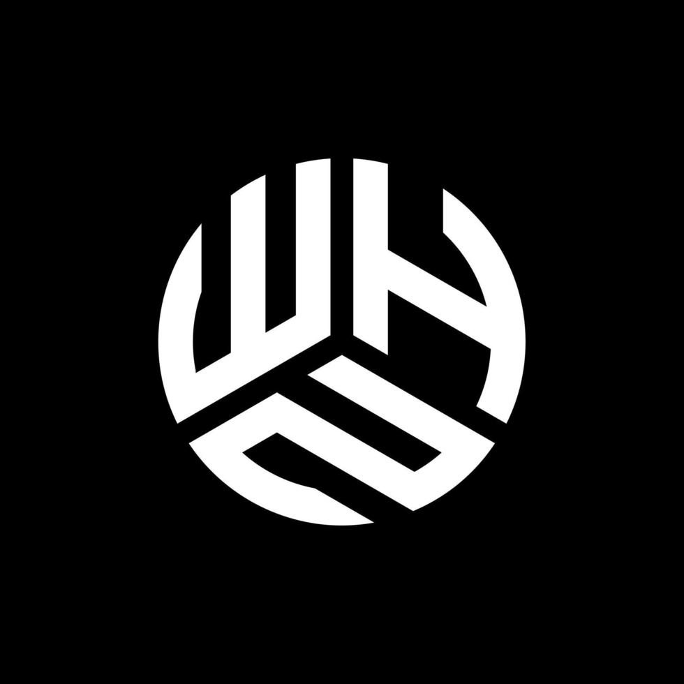 création de logo de lettre whn sur fond noir. whn concept de logo de lettre initiales créatives. conception de lettre whn. vecteur
