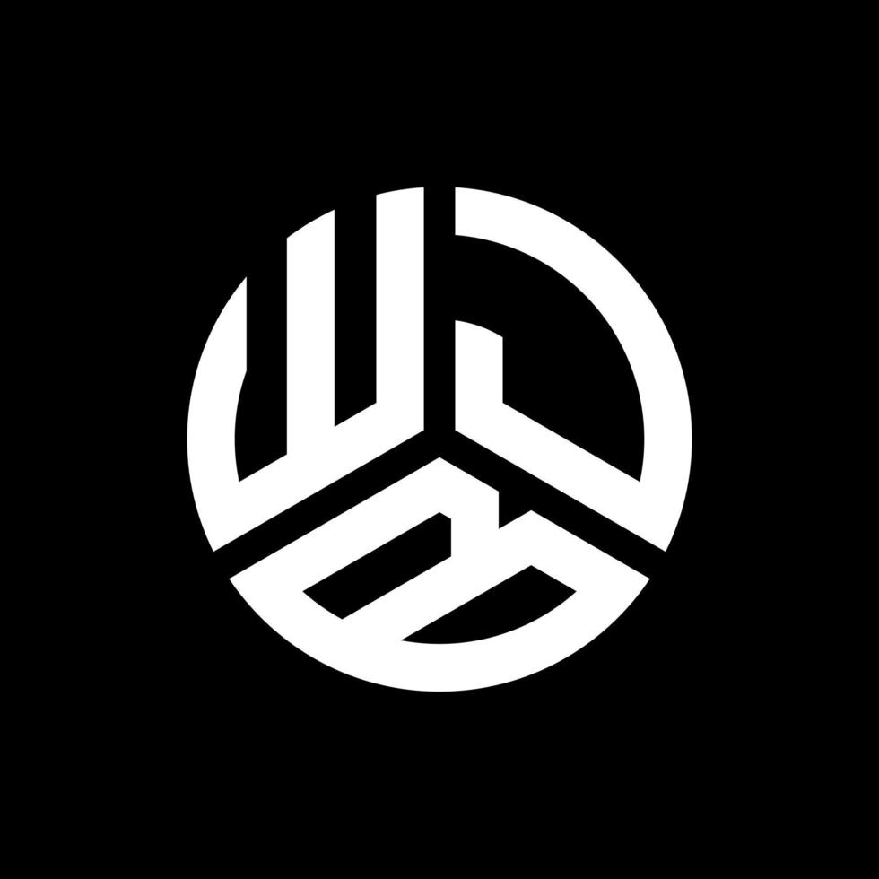 création de logo de lettre wjb sur fond noir. concept de logo de lettre initiales créatives wjb. conception de lettre wjb. vecteur