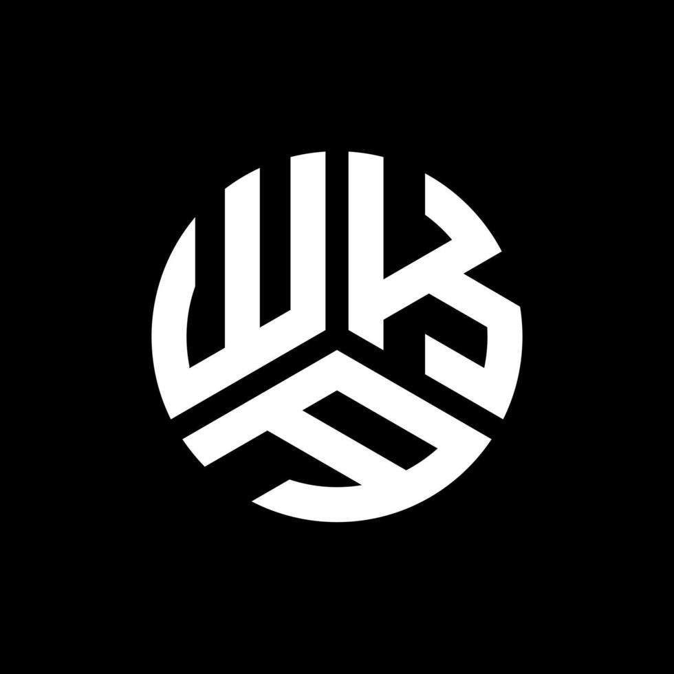 création de logo de lettre wka sur fond noir. wka concept de logo de lettre initiales créatives. conception de lettre wka. vecteur