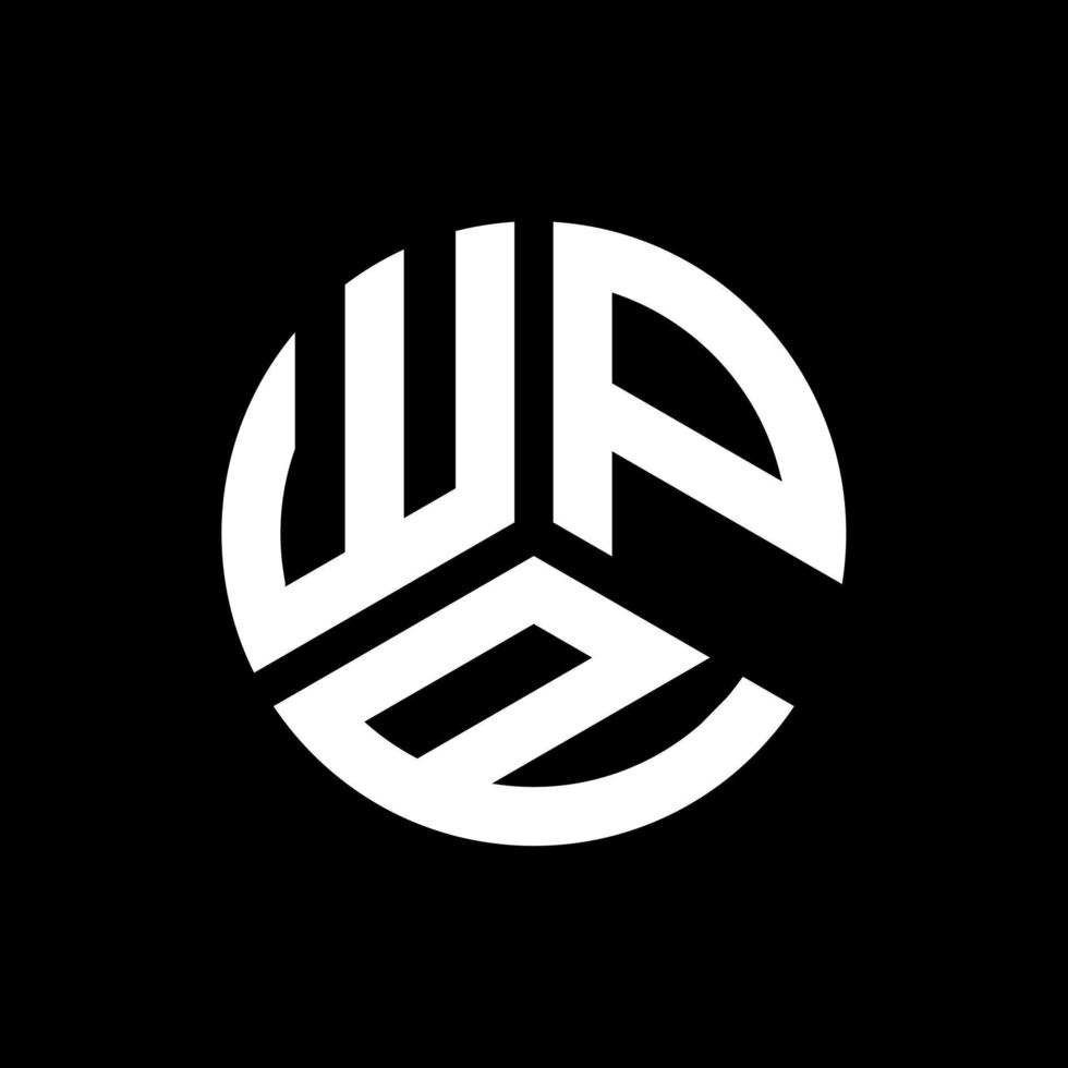 création de logo de lettre wpp sur fond noir. concept de logo de lettre initiales créatives wpp. conception de lettre wpp. vecteur