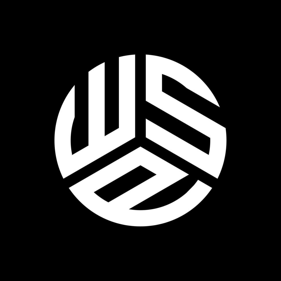 création de logo de lettre wsp sur fond noir. concept de logo de lettre initiales créatives wsp. conception de lettre wsp. vecteur
