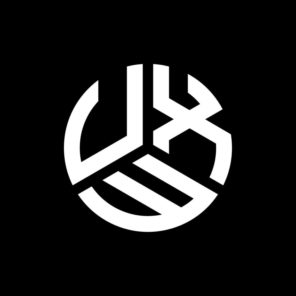 création de logo de lettre uxw sur fond noir. concept de logo de lettre initiales créatives uxw. conception de lettre uxw. vecteur