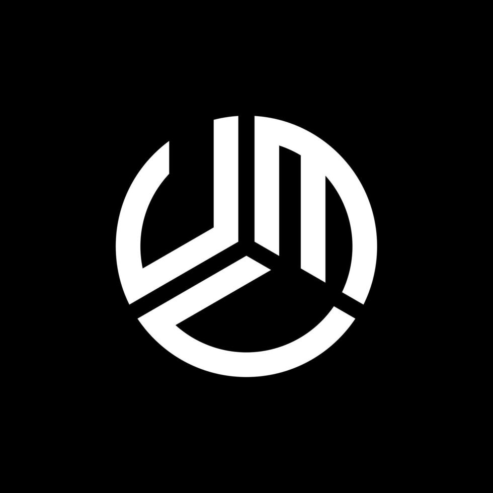 création de logo de lettre umv sur fond noir. concept de logo de lettre initiales créatives umv. conception de lettre umv. vecteur