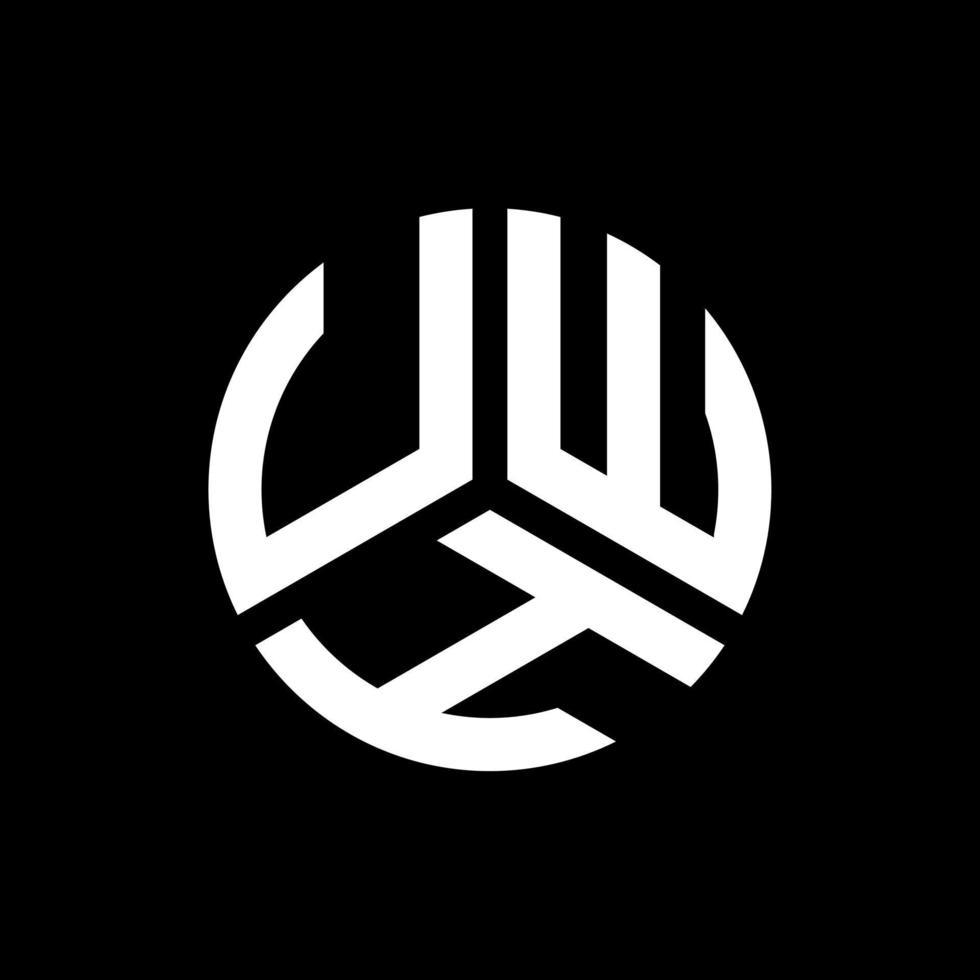 création de logo de lettre uwh sur fond noir. uwh concept de logo de lettre initiales créatives. euh conception de lettre. vecteur