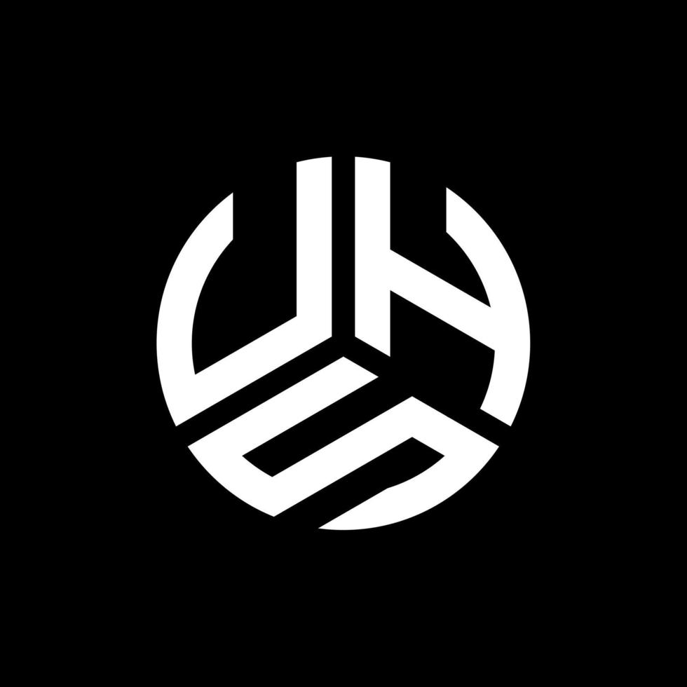 création de logo de lettre uhs sur fond noir. concept de logo de lettre initiales créatives uhs. conception de lettre uhs. vecteur