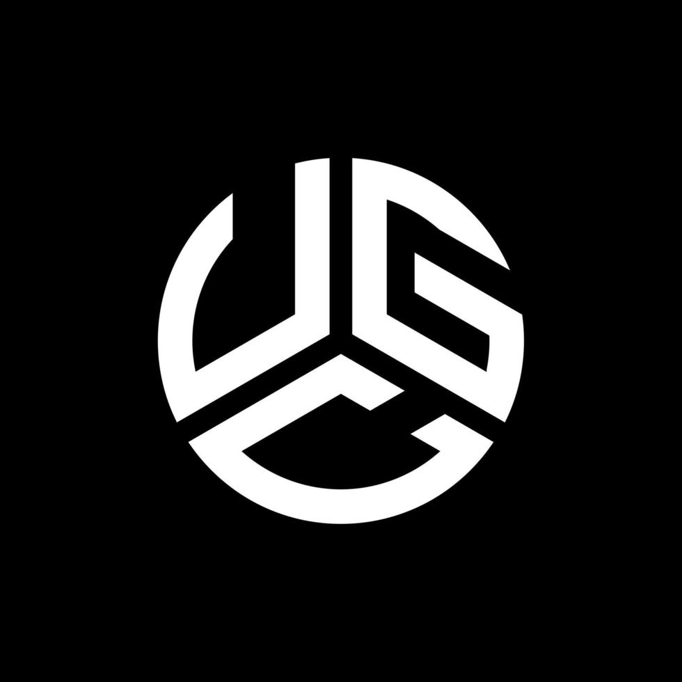 création de logo de lettre ugc sur fond noir. concept de logo de lettre initiales créatives ugc. conception de lettre ugc. vecteur
