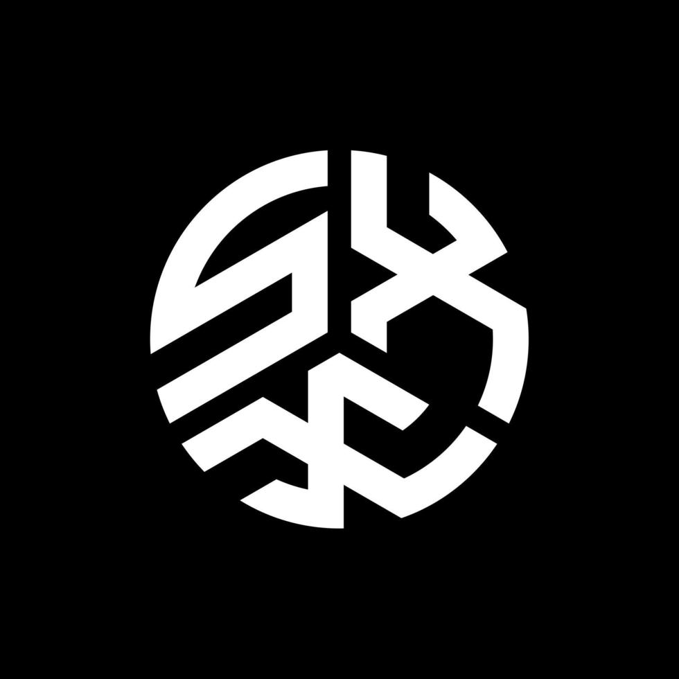 création de logo de lettre sxx sur fond noir. concept de logo de lettre initiales créatives sxx. conception de lettre sxx. vecteur