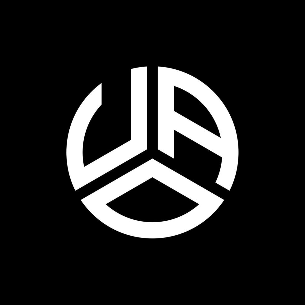 création de logo de lettre uao sur fond noir. concept de logo de lettre initiales créatives uao. conception de lettre uao. vecteur