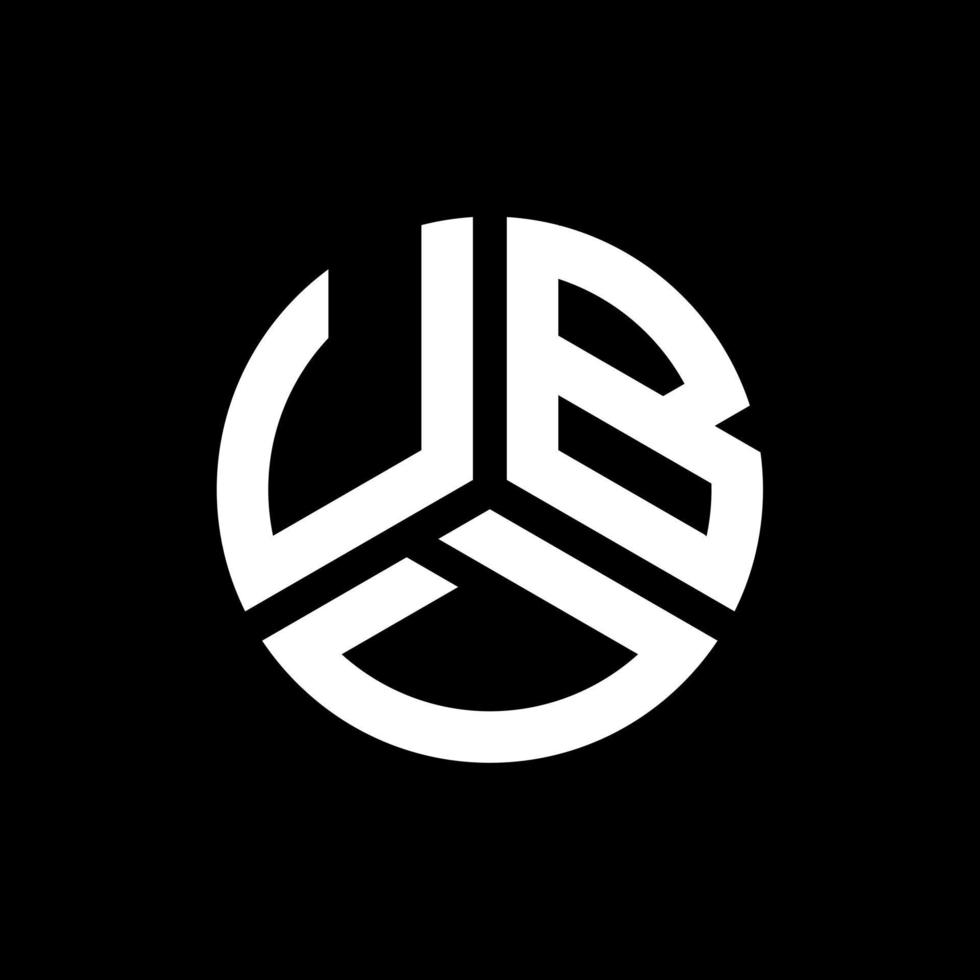 création de logo de lettre ubd sur fond noir. concept de logo de lettre initiales créatives ubd. conception de lettre ubd. vecteur