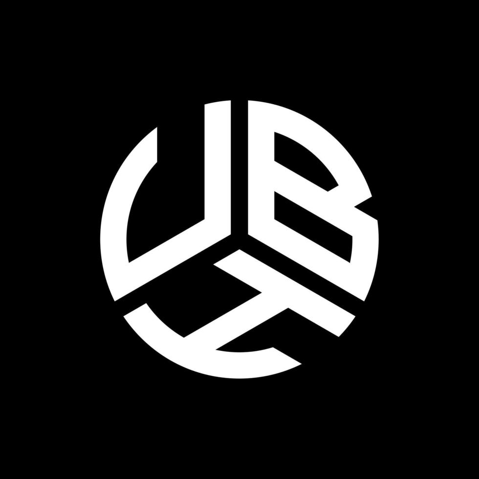 création de logo de lettre ubh sur fond noir. concept de logo de lettre initiales créatives ubh. conception de lettre ubh. vecteur