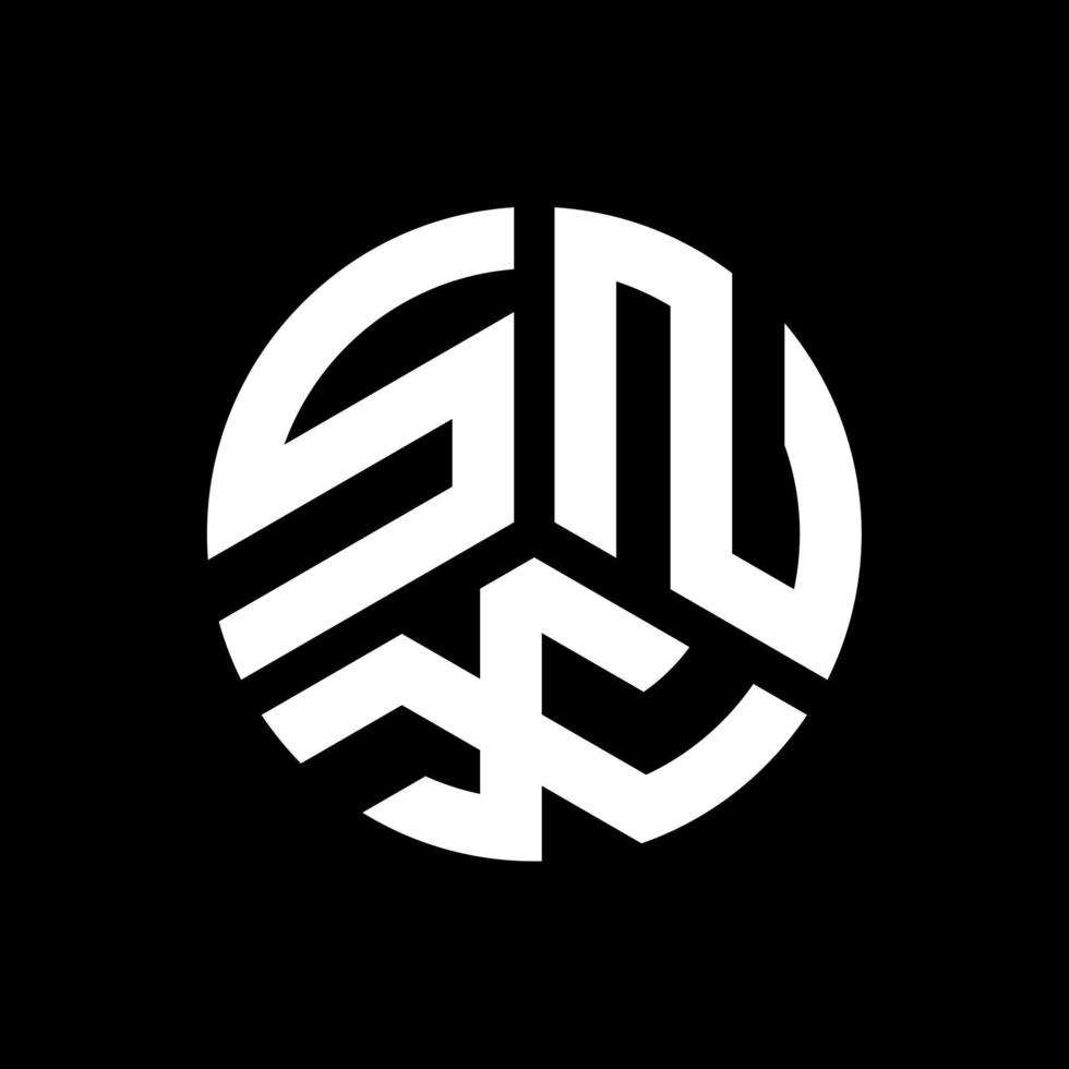 création de logo de lettre snx sur fond noir. concept de logo de lettre initiales créatives snx. conception de lettre snx. vecteur