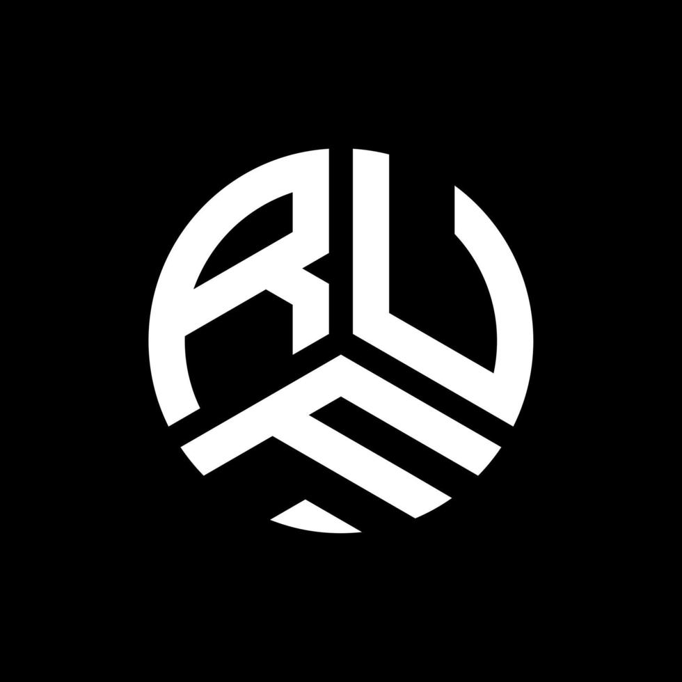 création de logo de lettre ruf sur fond noir. concept de logo de lettre initiales créatives ruf. conception de lettre ruf. vecteur