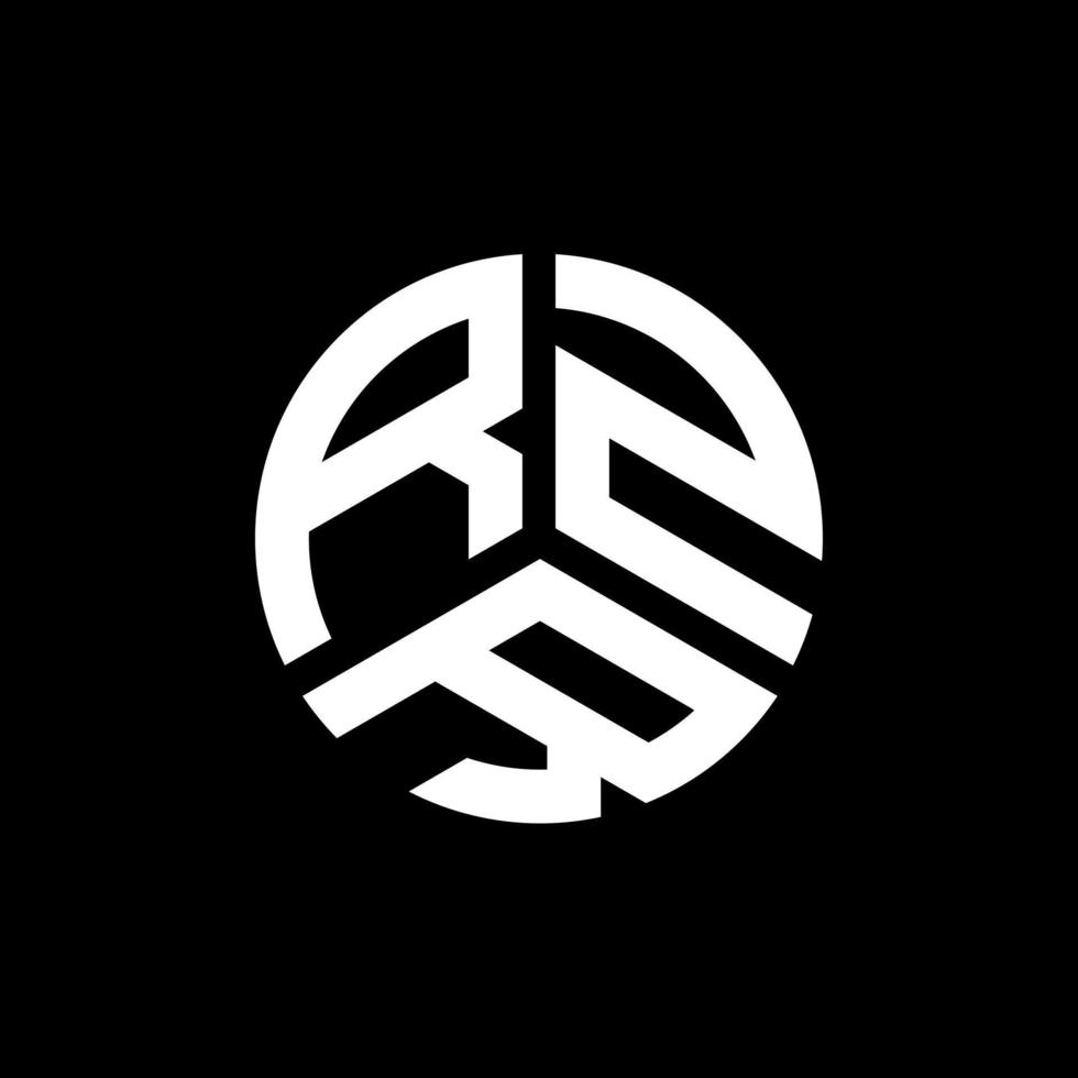création de logo de lettre rzr sur fond noir. concept de logo de lettre initiales créatives rzr. conception de lettre rzr. vecteur
