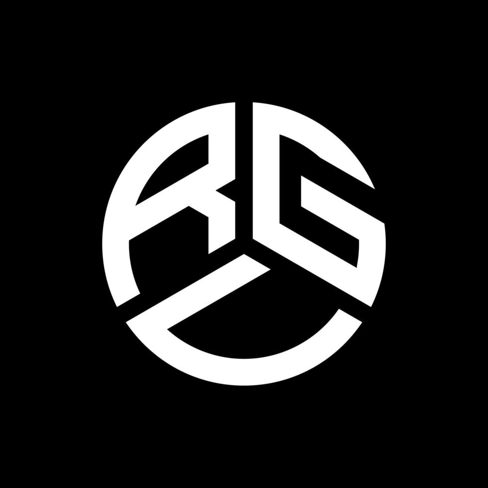 création de logo de lettre rgu sur fond noir. concept de logo de lettre initiales créatives rgu. conception de lettre rgu. vecteur