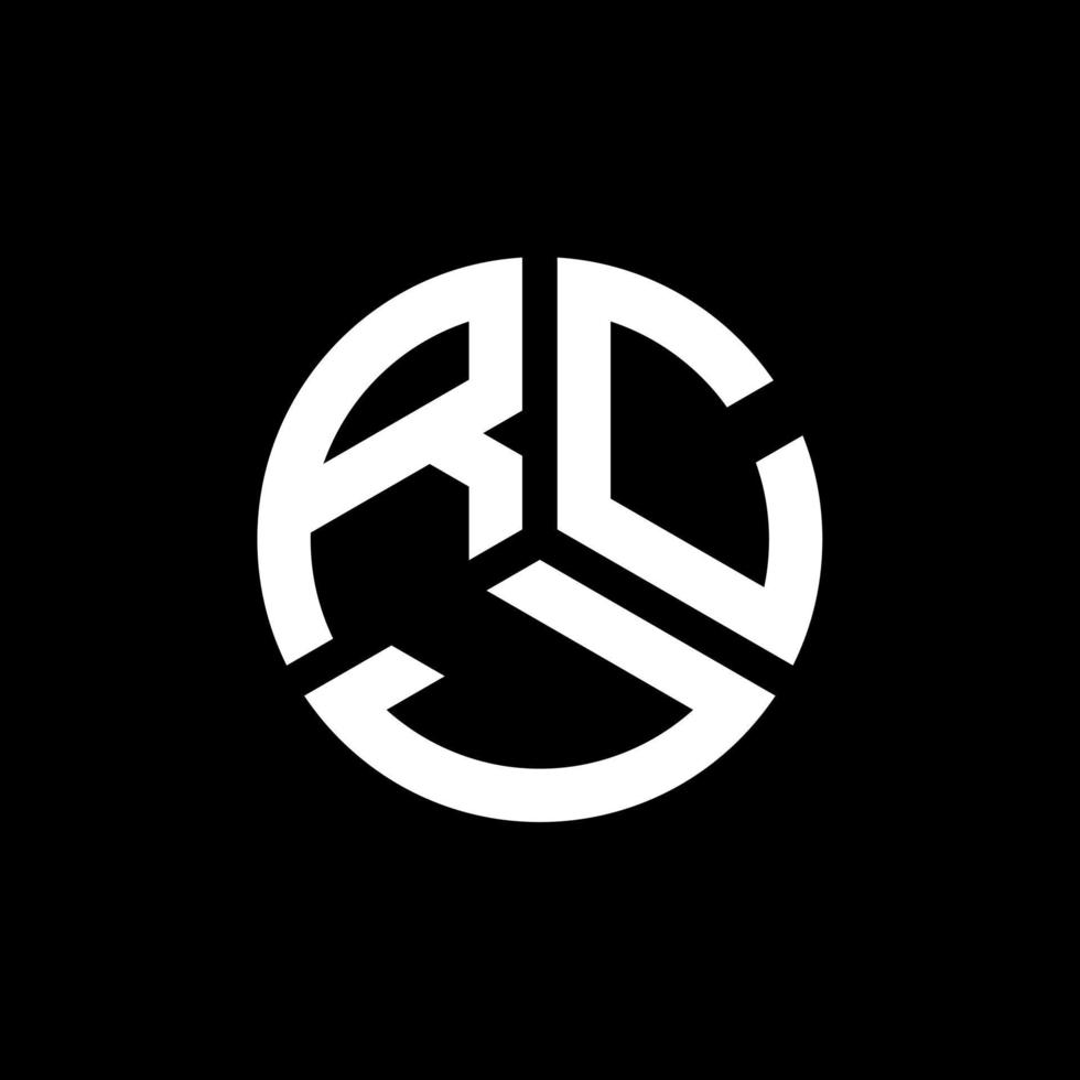 création de logo de lettre rcj sur fond noir. concept de logo de lettre initiales créatives rcj. conception de lettre rcj. vecteur