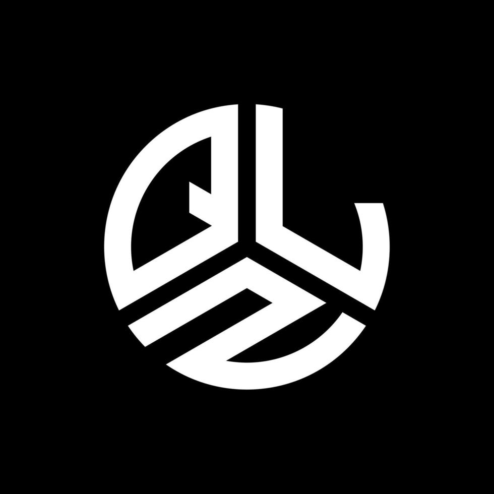 création de logo de lettre qlz sur fond noir. concept de logo de lettre initiales créatives qlz. conception de lettre qlz. vecteur