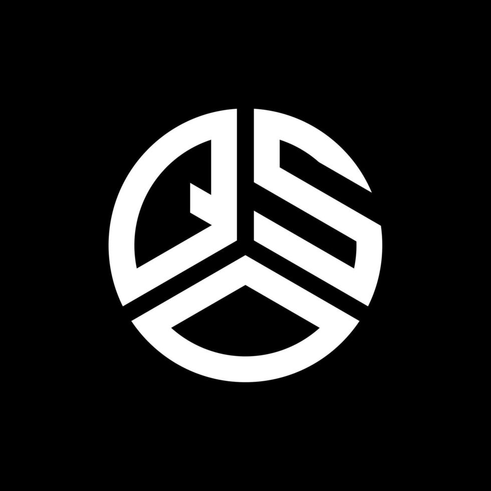 création de logo de lettre qso sur fond noir. concept de logo de lettre initiales créatives qso. conception de lettre qso. vecteur