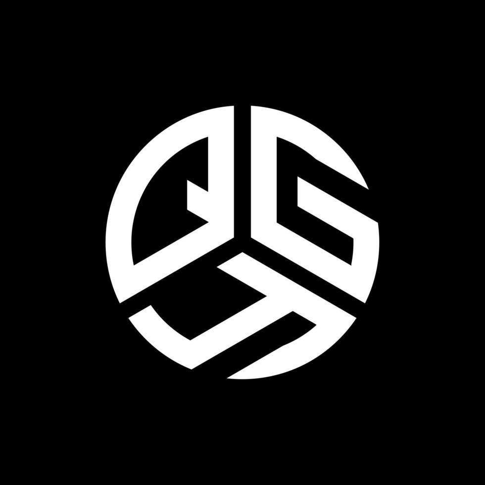 création de logo de lettre qgy sur fond noir. concept de logo de lettre initiales créatives qgy. conception de lettre qgy. vecteur