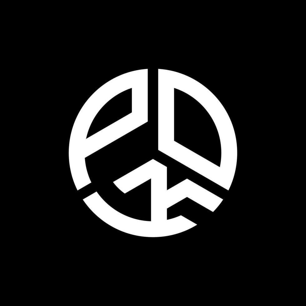 création de logo de lettre pok sur fond noir. concept de logo de lettre initiales créatives pok. conception de lettre pok. vecteur