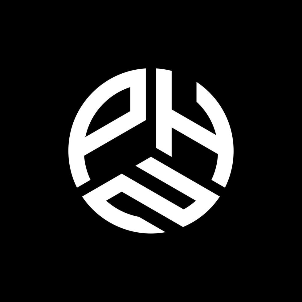 création de logo de lettre phn sur fond noir. concept de logo de lettre initiales créatives phn. conception de lettre phn. vecteur