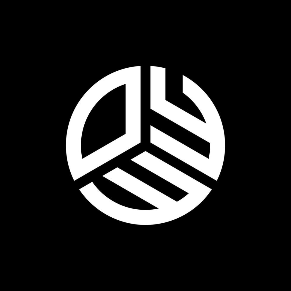 création de logo de lettre oyw sur fond noir. concept de logo de lettre initiales créatives oyw. conception de lettre oyw. vecteur
