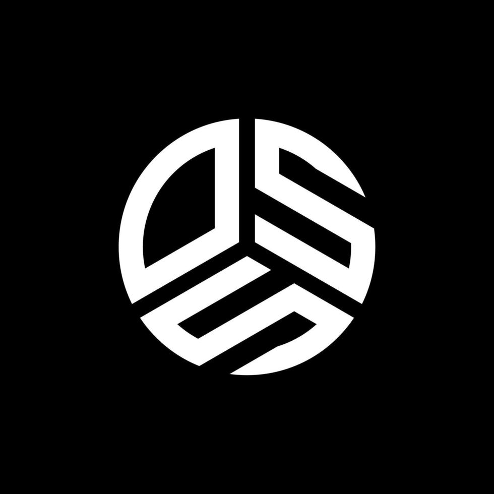 création de logo de lettre oss sur fond noir. concept de logo de lettre initiales créatives oss. conception de lettre oss. vecteur