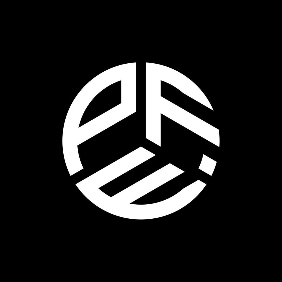 création de logo de lettre pfe sur fond noir. concept de logo de lettre initiales créatives pfe. conception de lettre pfe. vecteur