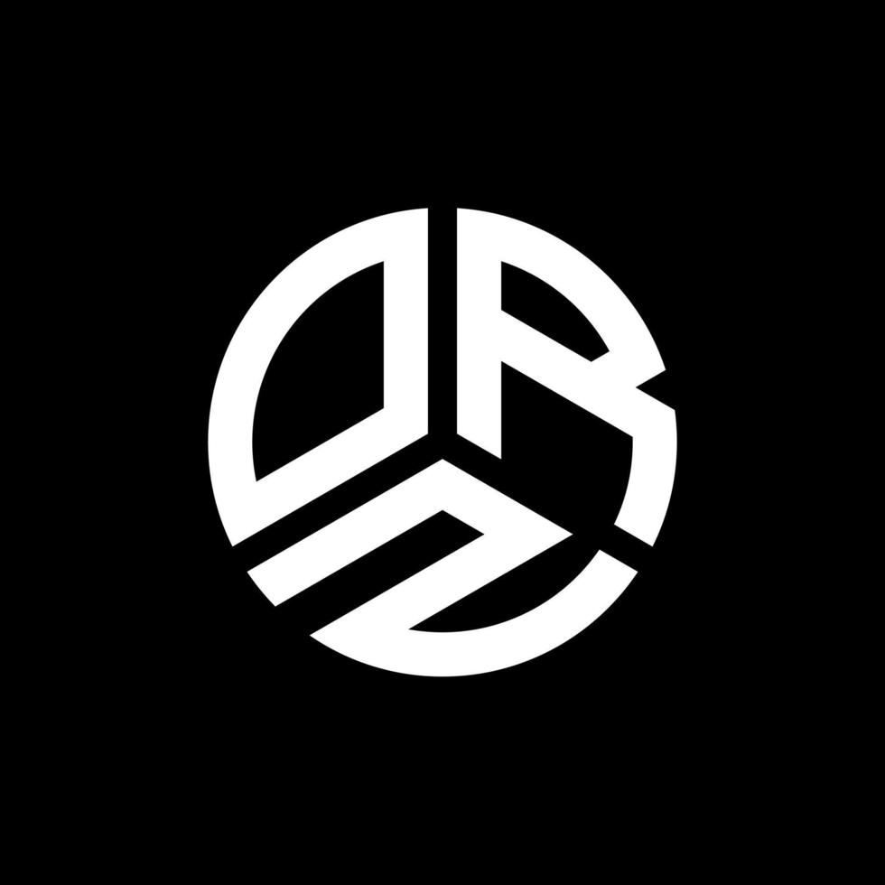 création de logo de lettre orz sur fond noir. orz concept de logo de lettre initiales créatives. conception de lettre orz. vecteur
