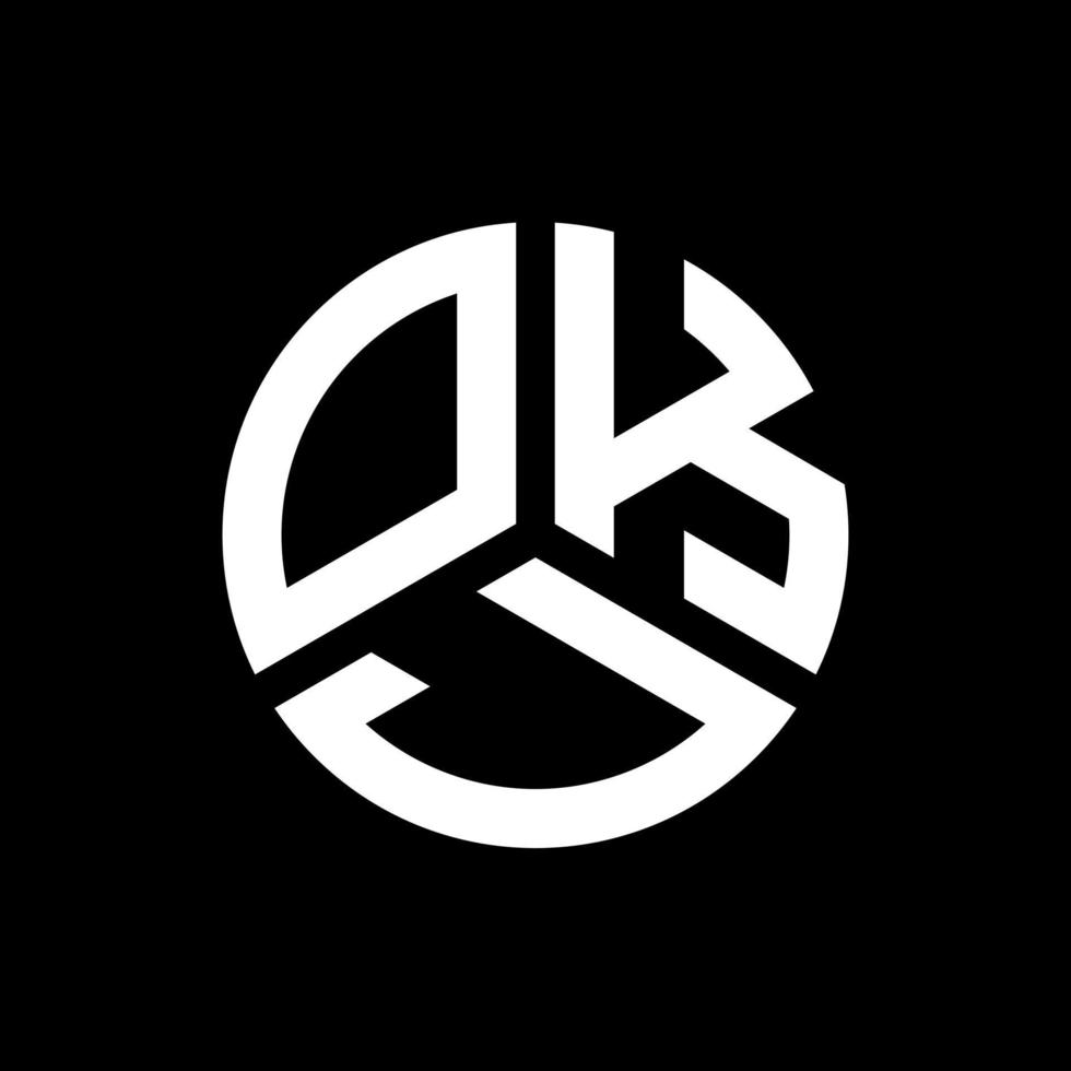 création de logo de lettre okj sur fond noir. concept de logo de lettre initiales créatives okj. conception de lettre okj. vecteur