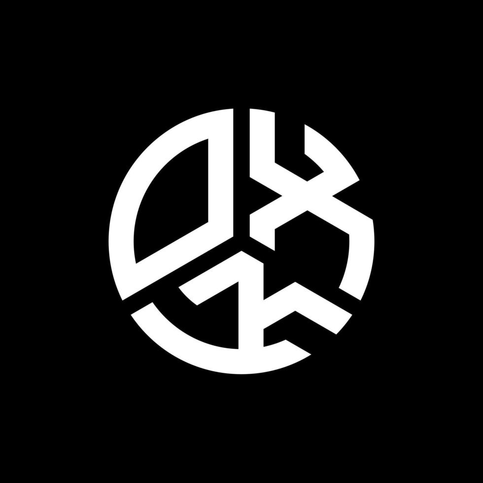 création de logo de lettre oxk sur fond noir. concept de logo de lettre initiales créatives oxk. conception de lettre oxk. vecteur