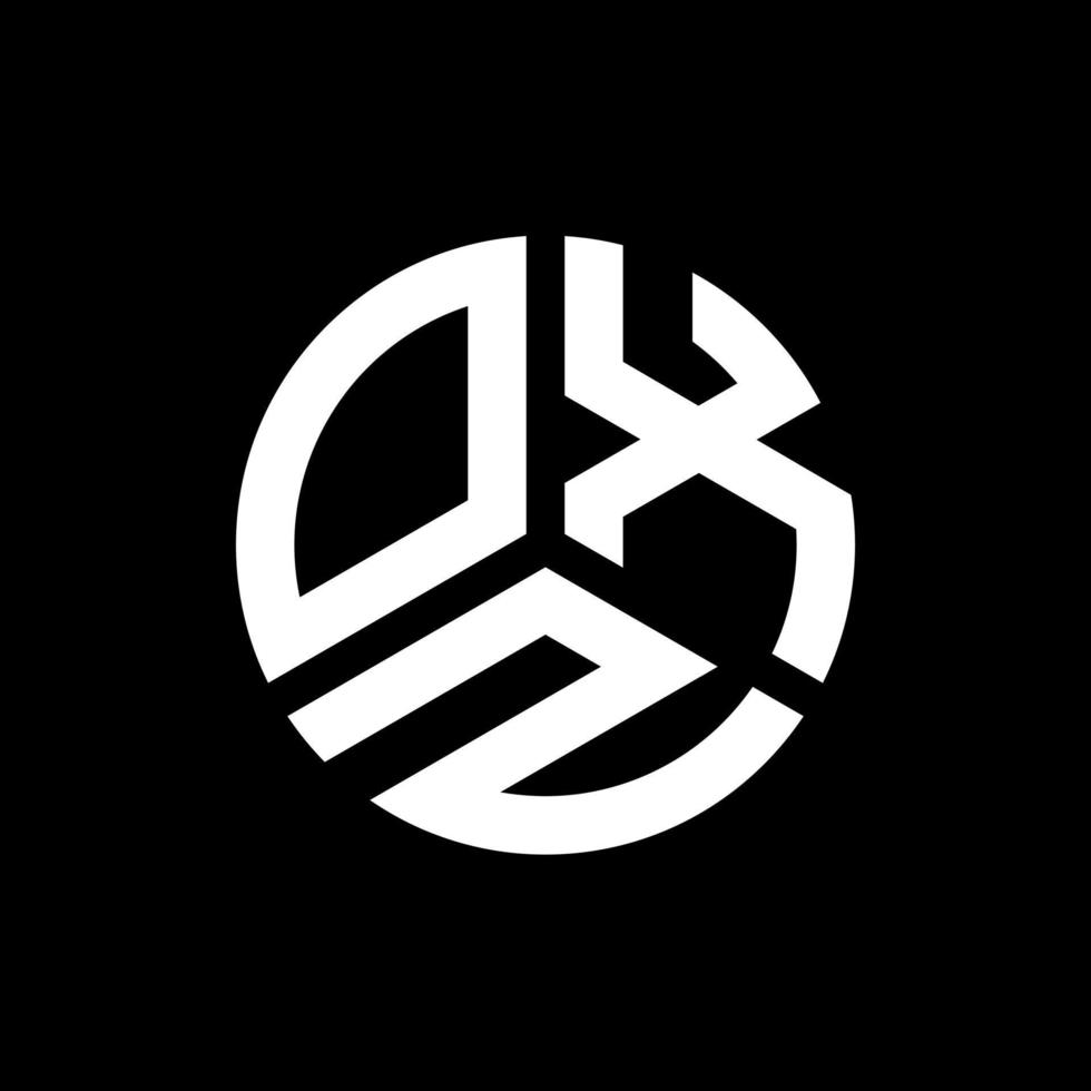 création de logo de lettre oxz sur fond noir. concept de logo de lettre initiales créatives oxz. conception de lettre oxz. vecteur