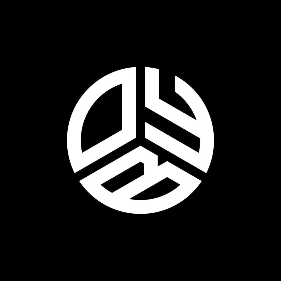 création de logo de lettre oyb sur fond noir. concept de logo de lettre initiales créatives oyb. conception de lettre oyb. vecteur