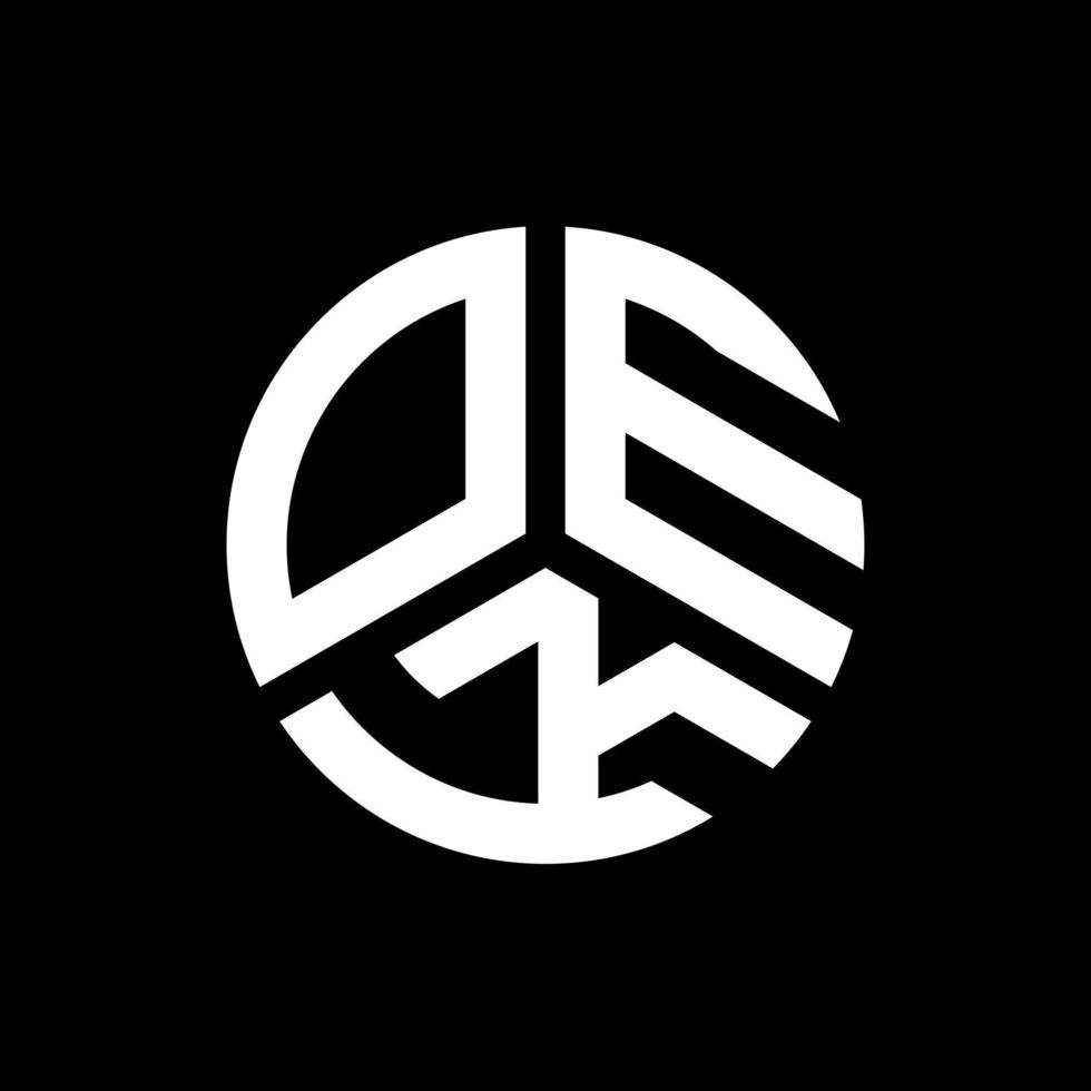 création de logo de lettre oek sur fond noir. concept de logo de lettre initiales créatives oek. conception de lettre oek. vecteur